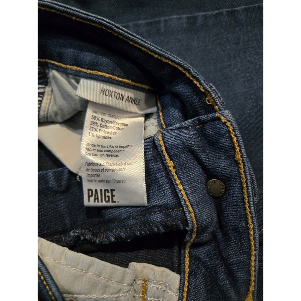 Paige Jeans‎ Womens 24 Hoxton Ankle High Rise Ultra Skinny Blue Minimalist - Picture 5 of 5